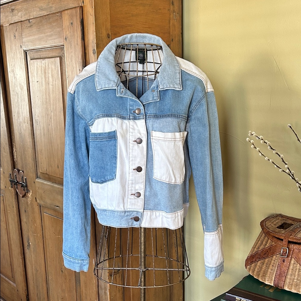 Wild Fable Color Block Patchwork Denim Jacket - image 1